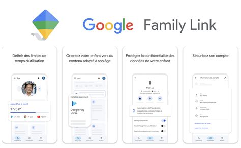 Google Family Link alkalmazás felülete