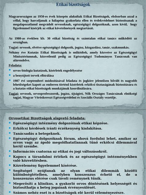 Az etikai bizottságok szerepét bemutató ábra